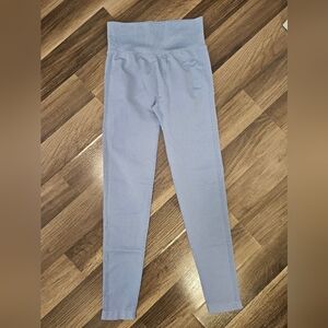 Womens Seamless Leggings Yoga Butt Lifting Light Blue Medium